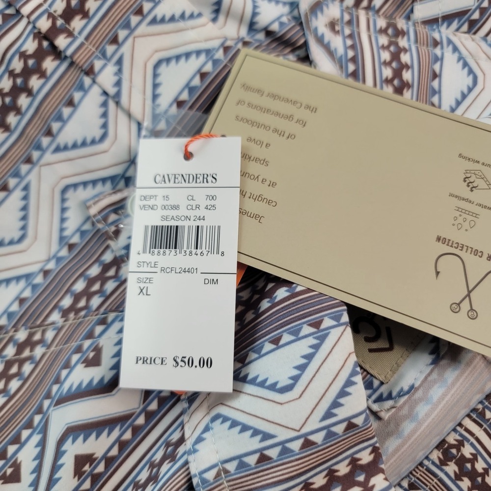 New Rafter C Pearl Snap Shirt Men's XL Multicolor Aztec Long Sleeve Outdoors NWT - Picture 6 of 6